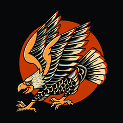 eagle tattoo vector design