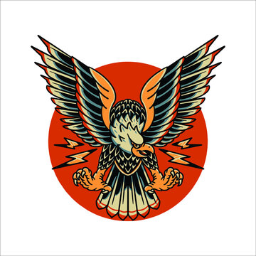 Traditional Eagle Tattoo Flash Art Print - Etsy UK