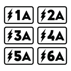 "5 Ampere Fast Charge" vector information sign