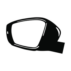 Side-view mirror (wing mirror) vector illustration - obrazy, fototapety, plakaty