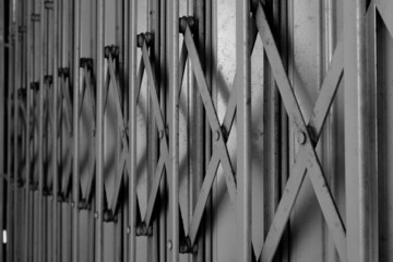 black and white folding gate