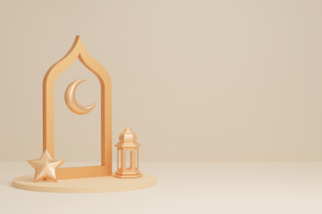 3d render of luxury ramadan decorations
