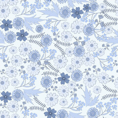 Blooming meadow pattern. Liberty style. A Pattern for print, wallpaper, fabric, cushion, bedding, and much more