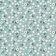 Blooming meadow pattern. Ditsy style. A Pattern for print, wallpaper, fabric, cushion, bedding, and much more