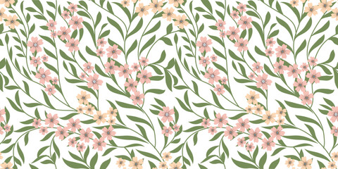 Spring Floral pattern. Ditsy style. A Pattern for print, wallpaper, fabric, cushion, bedding, and much more