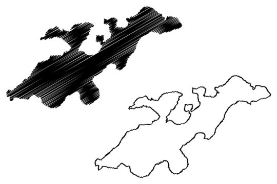 Lembata island (Republic of Indonesia, Lesser Sunda Islands) map vector illustration, scribble sketch Lomblen map