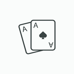 Playing cards, game, casino, poker, gamble icon vector isolated symbol