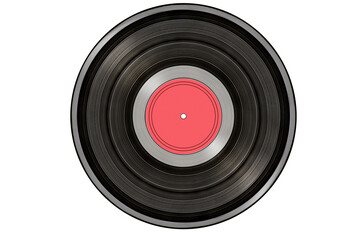 black music record isolated on white background