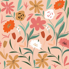 Spring Floral pattern. Ditsy style. A Pattern for print, wallpaper, fabric, cushion, bedding, and much more