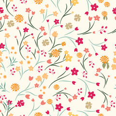 Floral Seamless pattern. Ditsy style. A Pattern for print, wallpaper, fabric, cushion, bedding, and much more