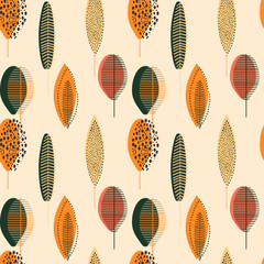 autumn leaves seamless pattern