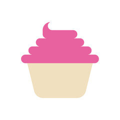 Cupcake vection icon isolated on white background