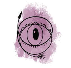 Eye Icon,Tattoo Style Design, Line art and Vision design, Minimal. Vector collection of boho style