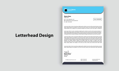 Obraz premium Corporate Business Letterhead Design Template, Black Abstract Letterhead Design, Letterhead Template, vector
