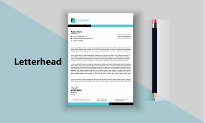 Corporate Business Letterhead Design Template, Black Abstract Letterhead Design, Letterhead Template,  vector
