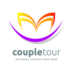 Couple Tour Spot - Tourist Logo Template