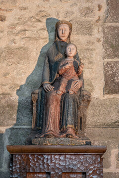 Statue Of The Virgin Mary In The Abbey Of Mont Saint Michel In France