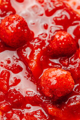 strawberry jam in a bowl