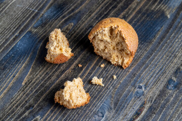 delicious wheat cupcakes on a black wooden table