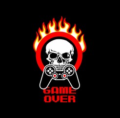 GAME OVER Typography tee shirt design vector.