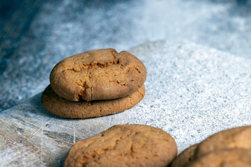 several round light cookies after cooking