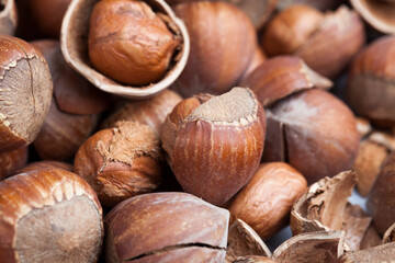 hazelnuts peeled from the shell