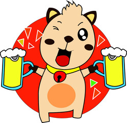 Let's celebrate with success. Clink glass. Everyone is happy.