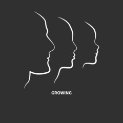 Stages of man maturation from child to adult