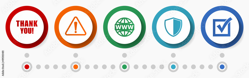 Poster webdesign vector icon set, flat design web buttons, infographic template