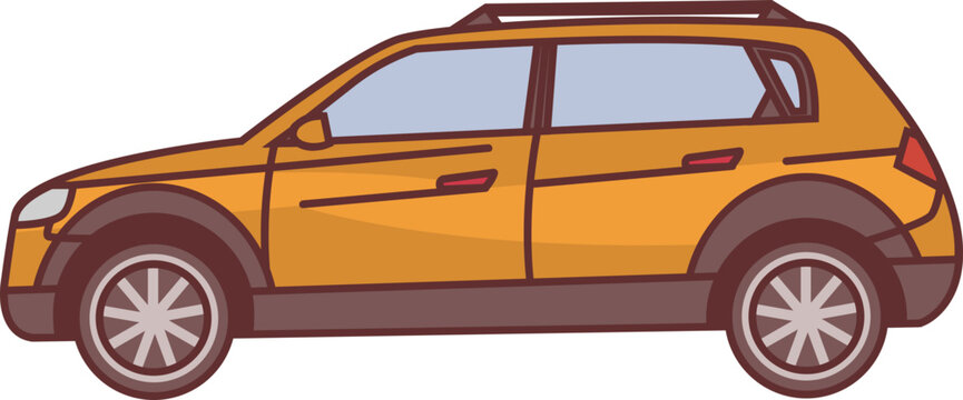 yellow suv car side view clip art preview