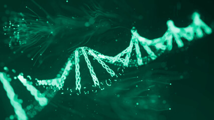 DNA strand close-up full screen. 3D image Medical science, genetic biotechnology, chemistry biology, gene cell concept vector illustration or background