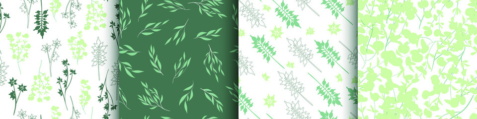 Seamless Eucalyptus Pattern. Exotic Leaves Texture. Summer Fabric Design. Floral Pattern. Hand Painted Fern Branches. Vintage Botanic Print. Romantic Botanical Border. Spring Floral Pattern.