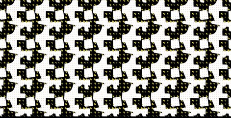 Naklejka premium Contemporary Pieces Pattern Expressive Shapes and Dots 