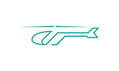 Helicopter shape logo template