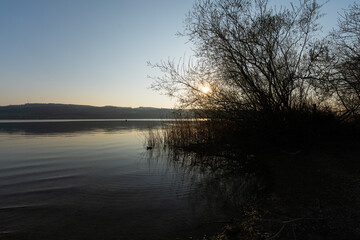Fototapeta na wymiar Greifensee Sonnenuntergang März