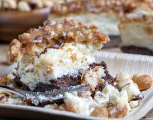 sweet and delicious cake with nuts and caramel