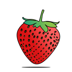 a vector image of a strawberry on a white background. suitable for advertising fresh strawberries