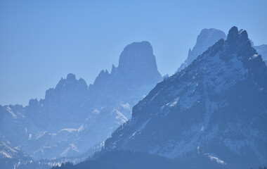 Fototapeta na wymiar Piz Popena in the mist