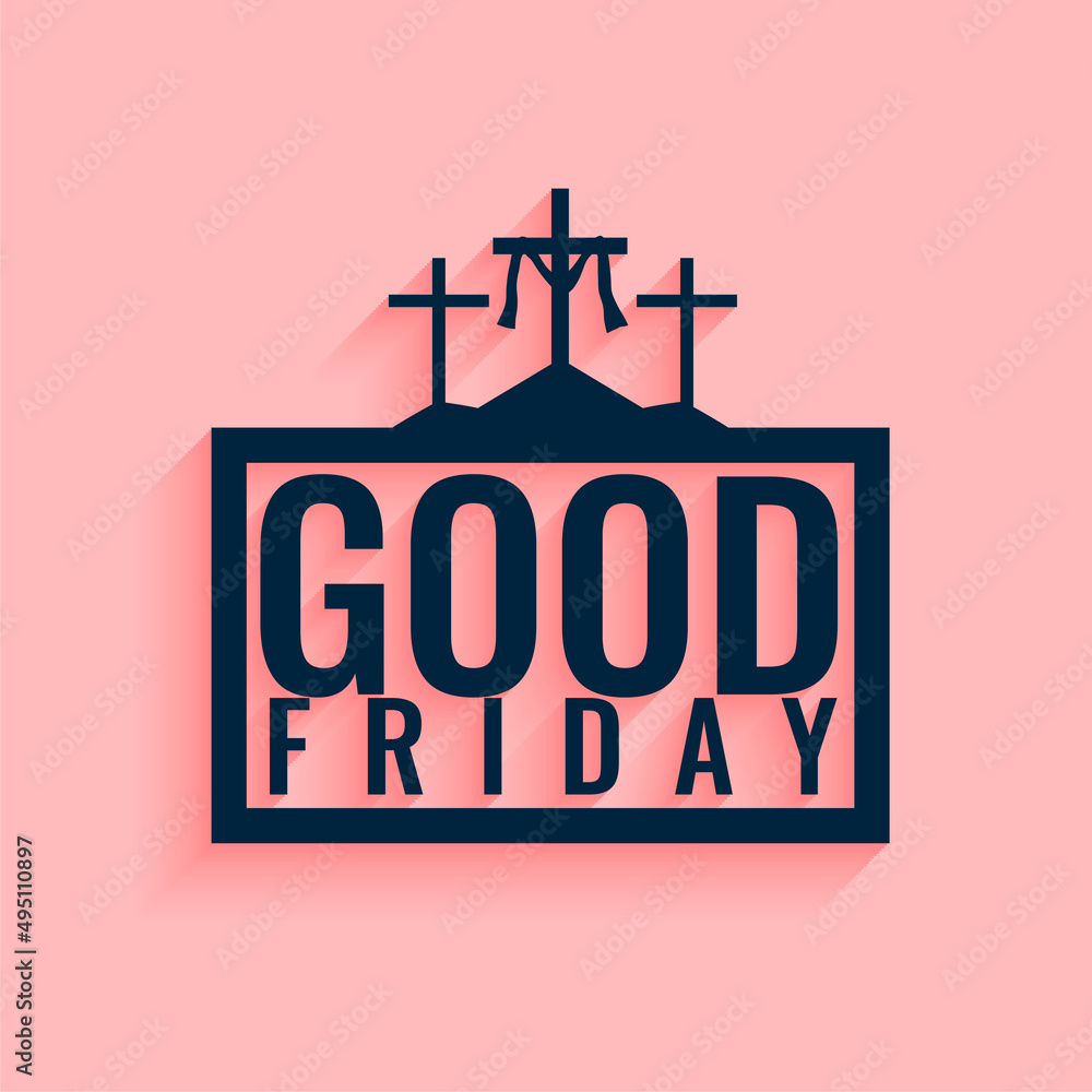 Sticker holy week good friday flat card with three crosses