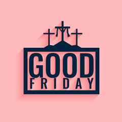 holy week good friday flat card with three crosses