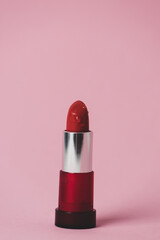 extreme closeup of red lipstick - macro photography