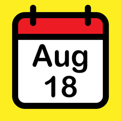 Calendar icon eighteenth August