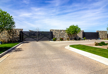 Entrance And Exit Gates To Secure Housing Development