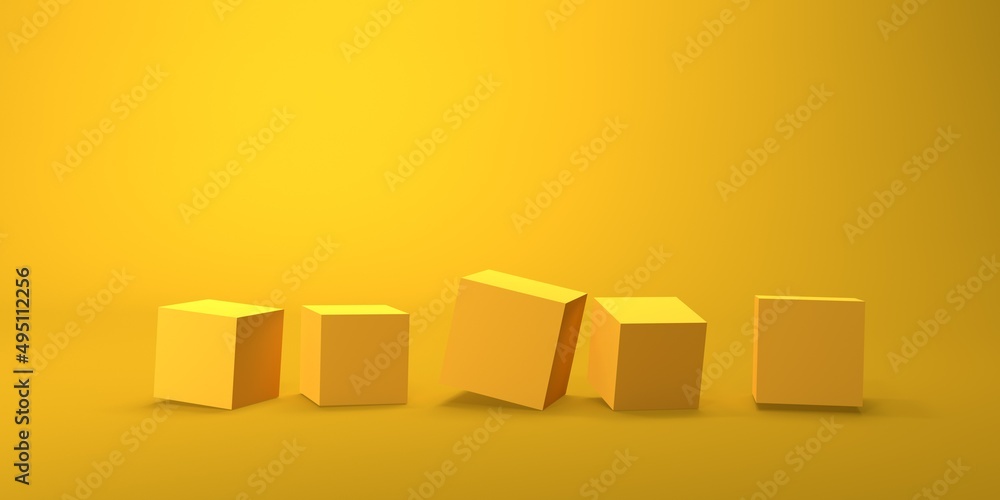 Poster square blocks abstract geometric shapes 3d render cubes background