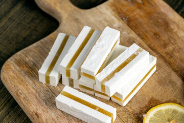 sweet Turkish delight with lemon flavor
