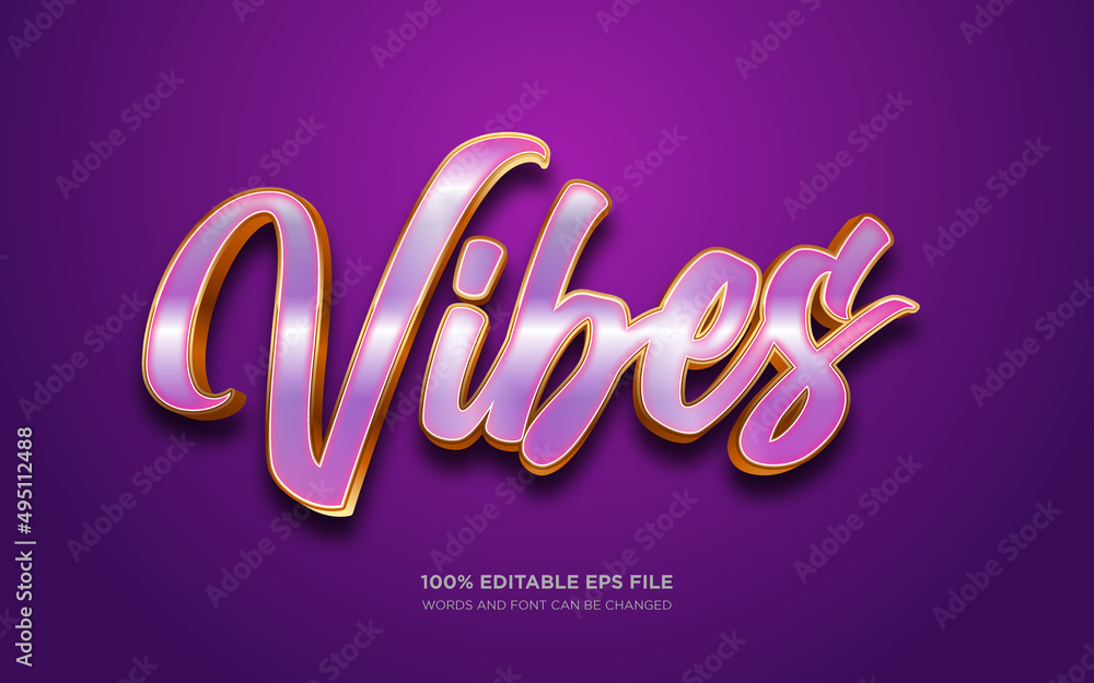 Poster vibes 3d editable text style effect