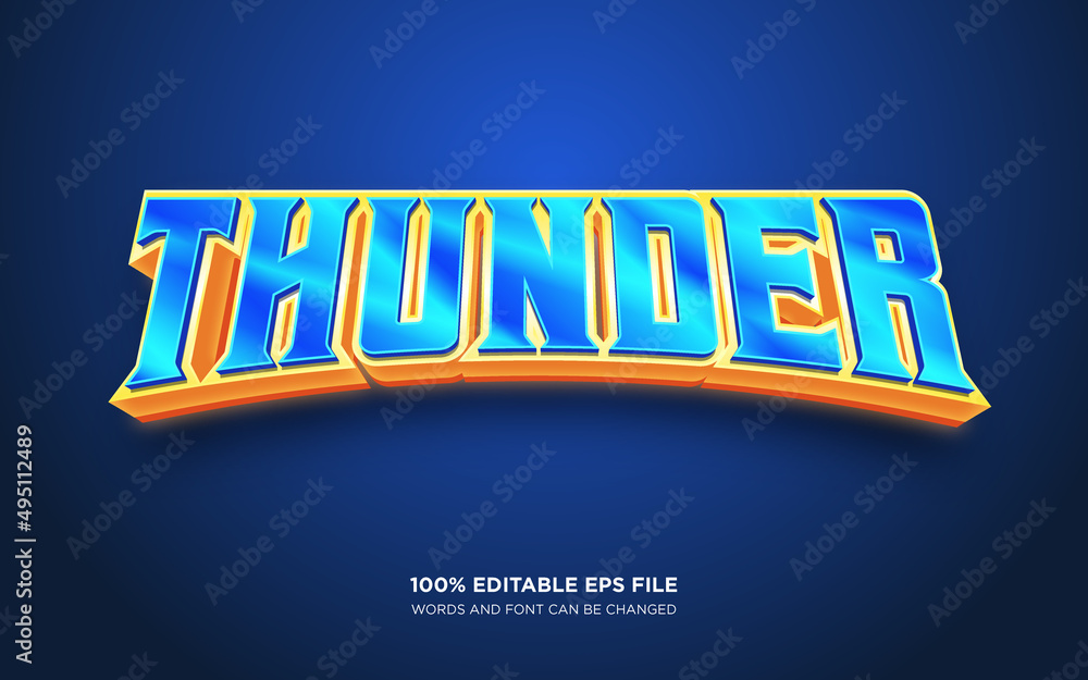 Poster thunder editable text style effect