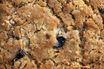wheat-oatmeal cookies with peanuts, closeup
