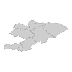 Outline political map of the Kyrgyzstan. High detailed vector illustration.