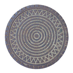 Manhole cover isolated on white